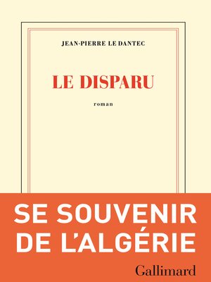 cover image of Le disparu